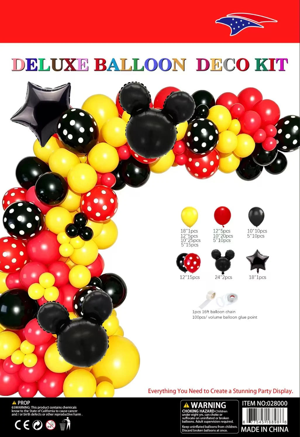 Mickey-Inspired Deluxe Balloon Garland
