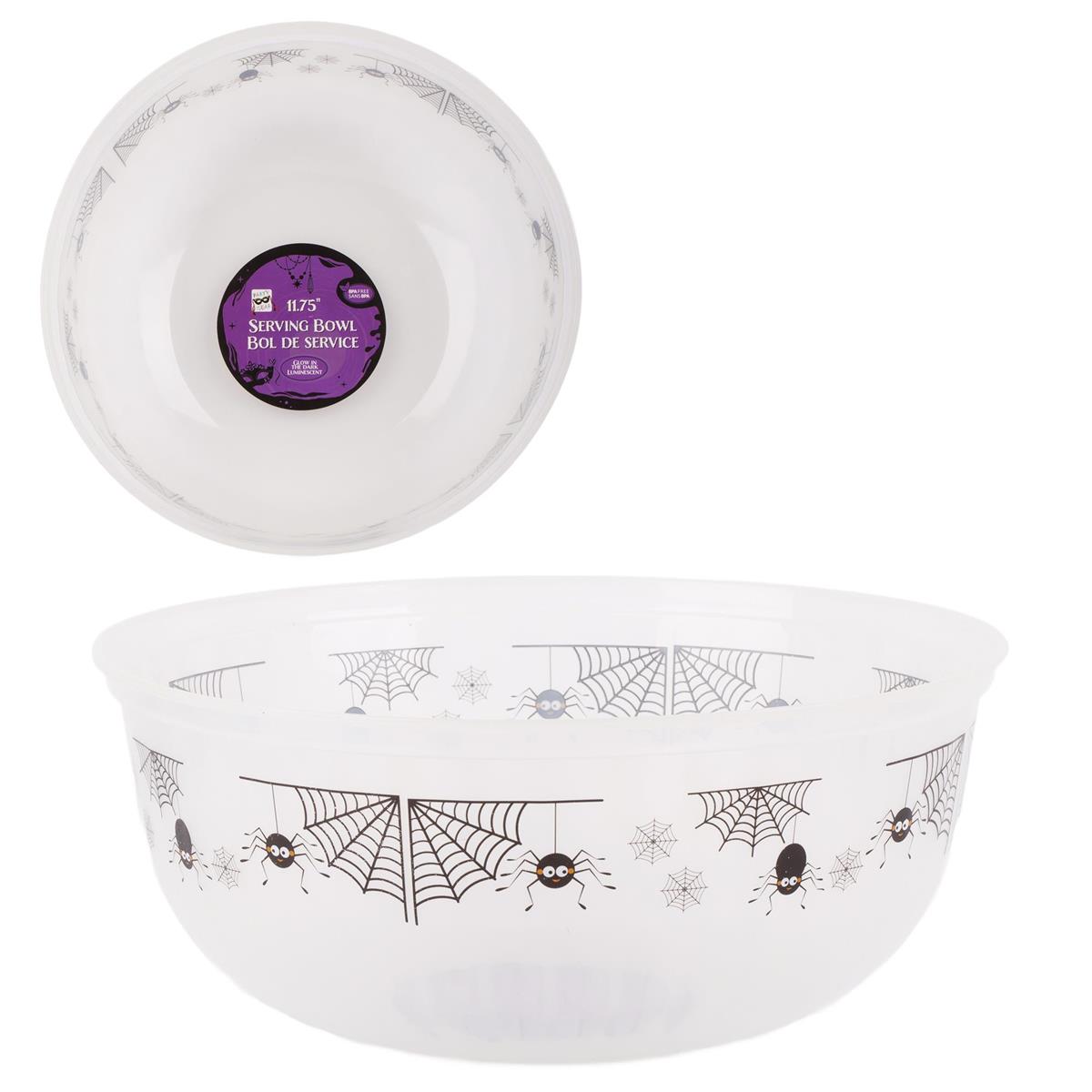 11.75" Plastic Glow-in-the-Dark Halloween Serving Bowl