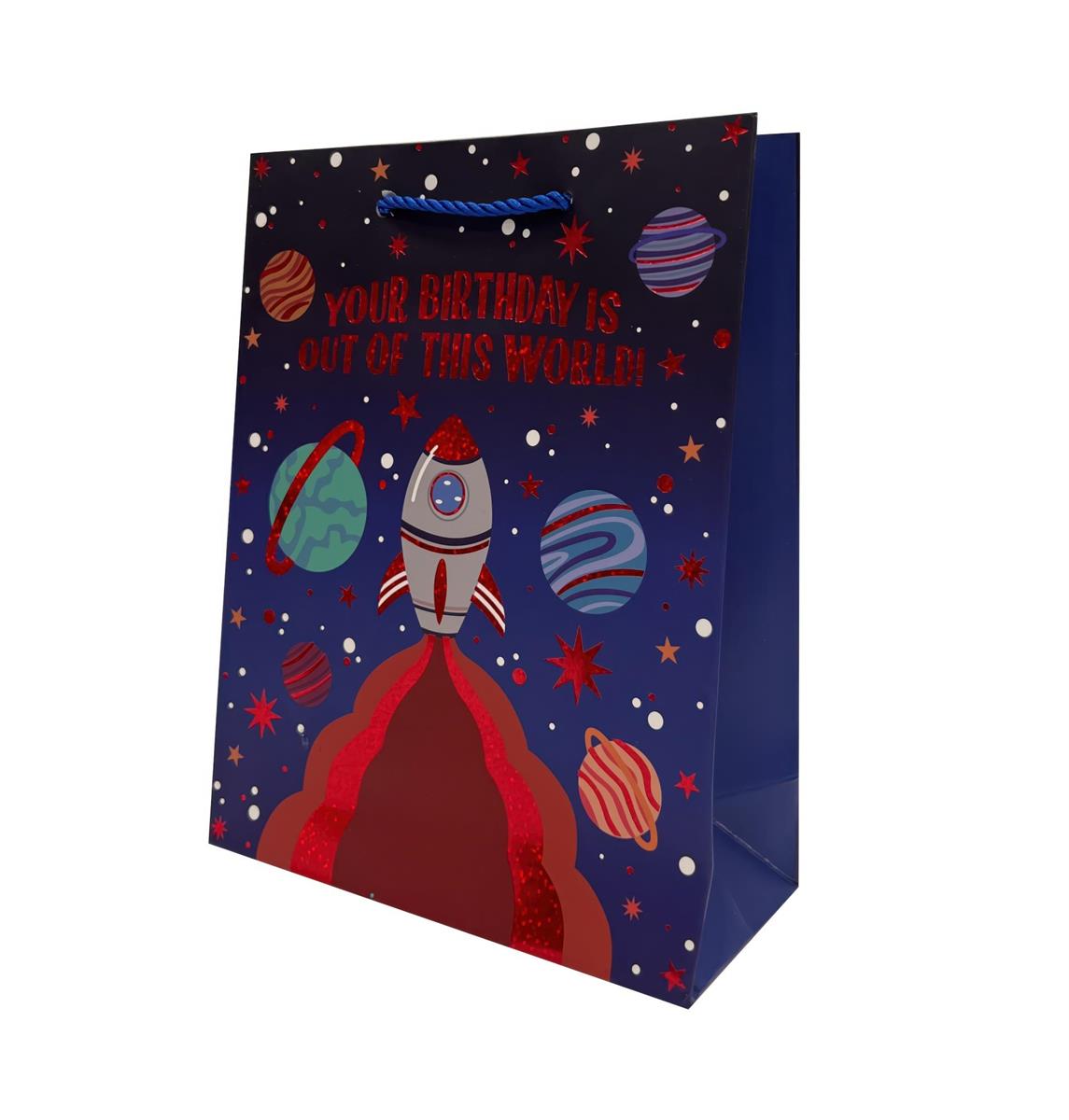 Out of This World Jumbo Space Rocket Gift Bag