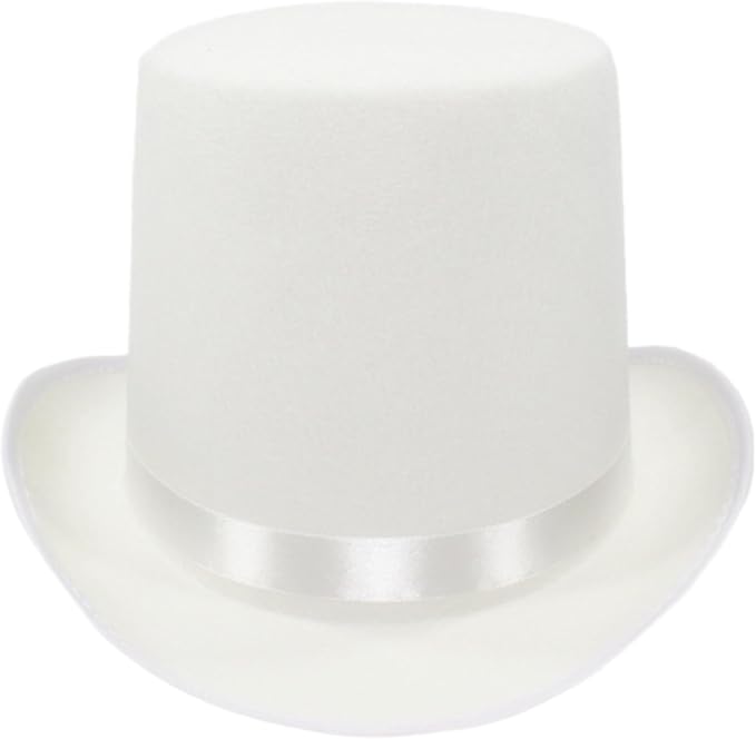 Adult's White Felt Top Hat Costume Accessory
