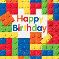 Building Blocks Birthday Luncheon Napkins, 16 Count