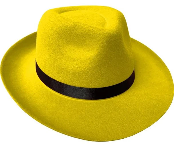 Adult's Yellow 20s Gangster Fedora Hat