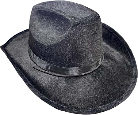 Adult's Black Velvet Texan Cowboy Hat
