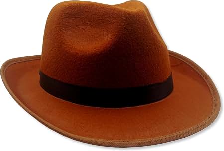 Adult's Brown 20s Gangster Fedora Hat