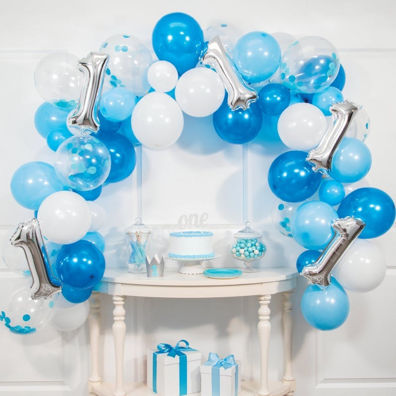 Balloon Garland Kit 77 Count Blue 1st Birthday
