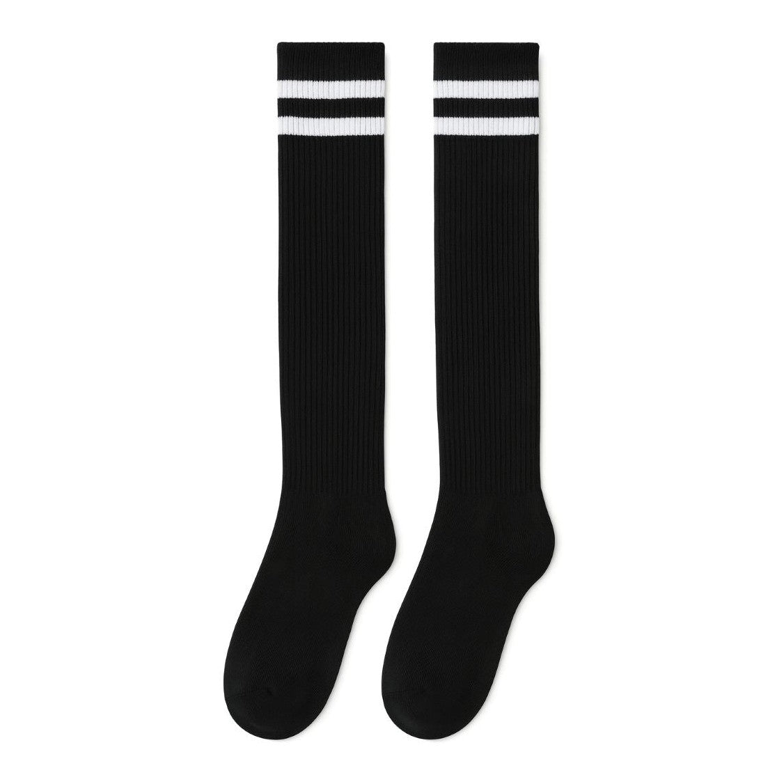 Black Knee High Striped Socks