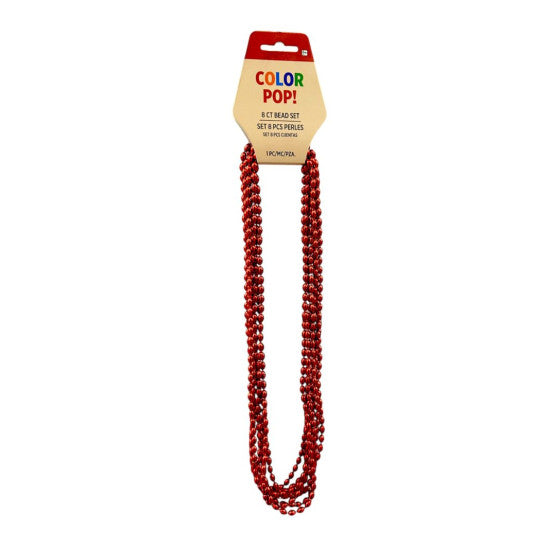 Red 30" Oval Beads, 8 Count