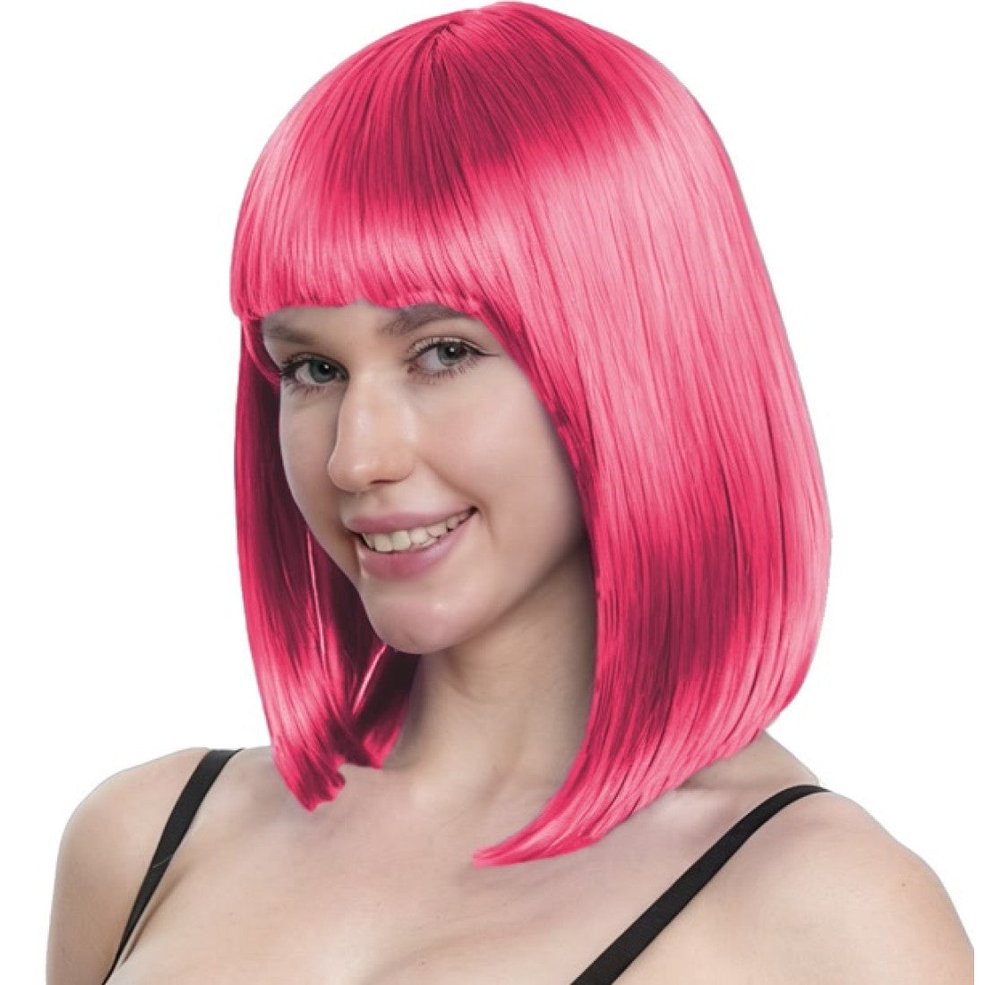 Long Pink Bob Wig