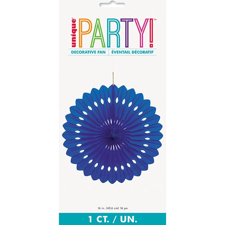 Decorative Fan – 16" – Royal Blue