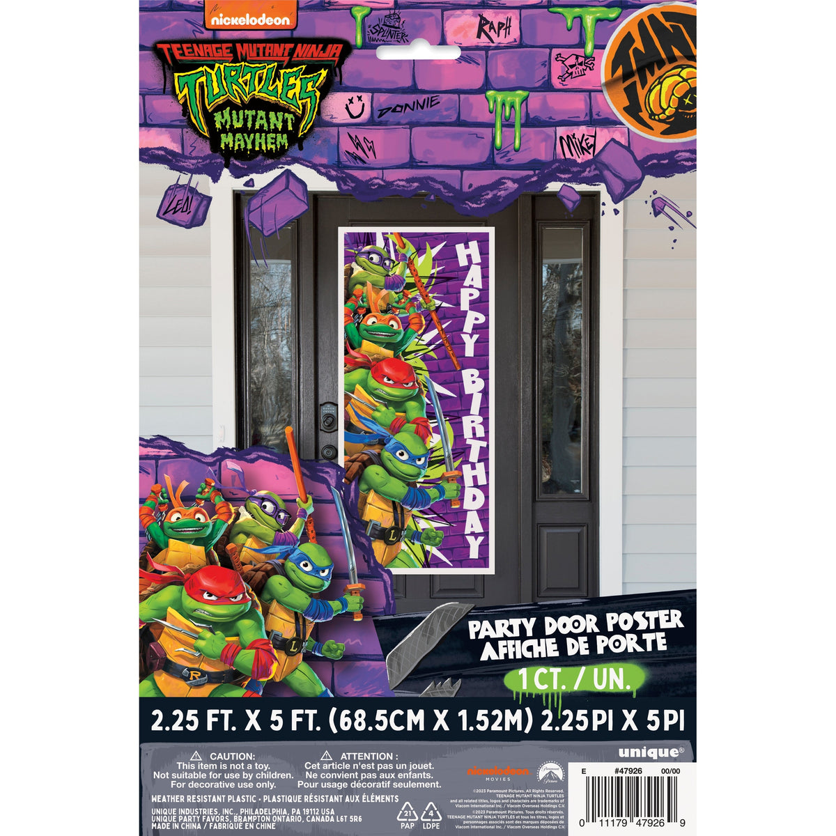 Door Poster - TMNT Mutant Mayhem, 27 x 60"