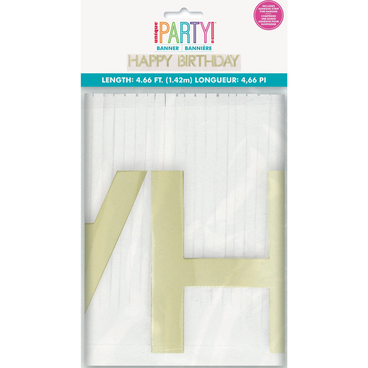 Flaming Gold Happy Birthday Banner