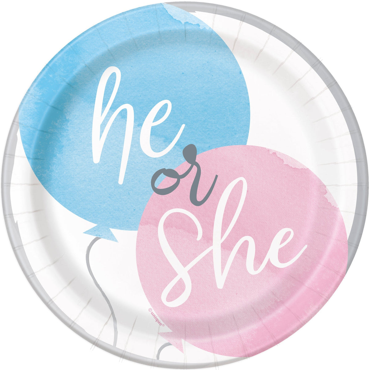 Gender Reveal Party 7" Plates, 8 Count