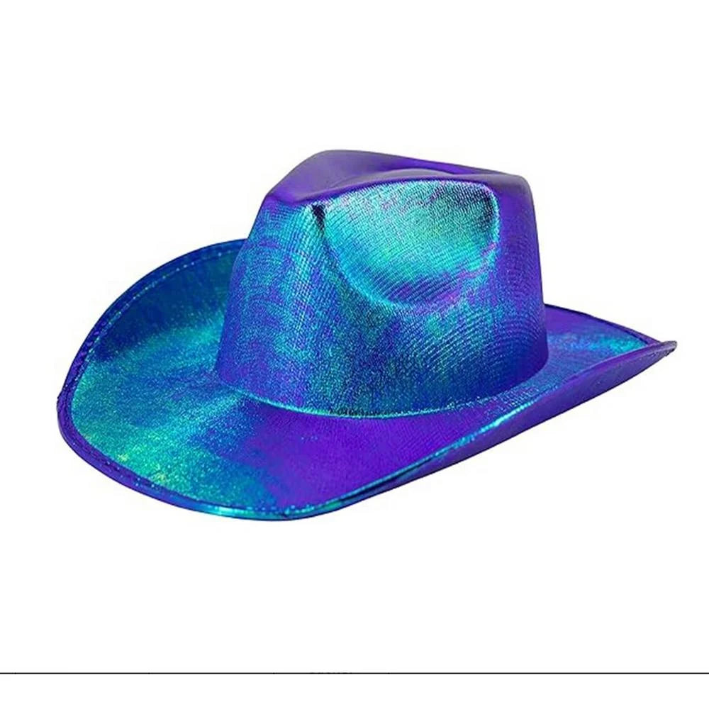 Adult's Purple Holographic Cowboy Hat Costume Accessory