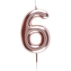 Rose Gold Number Candle 6