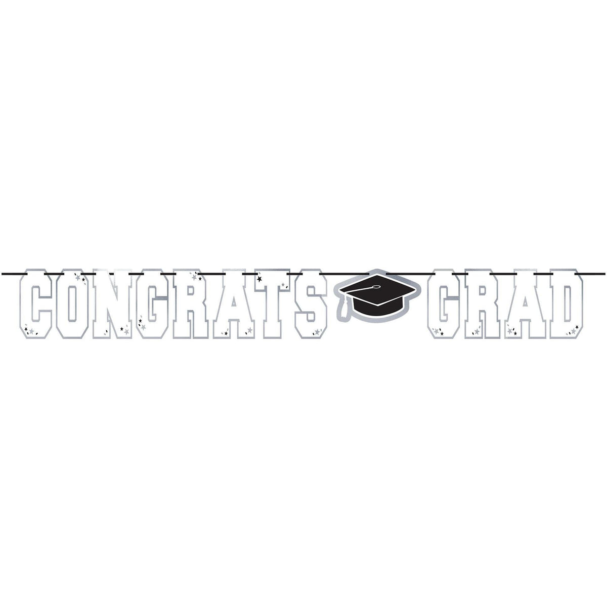 School Spirit Large Foil Letter Banner - White