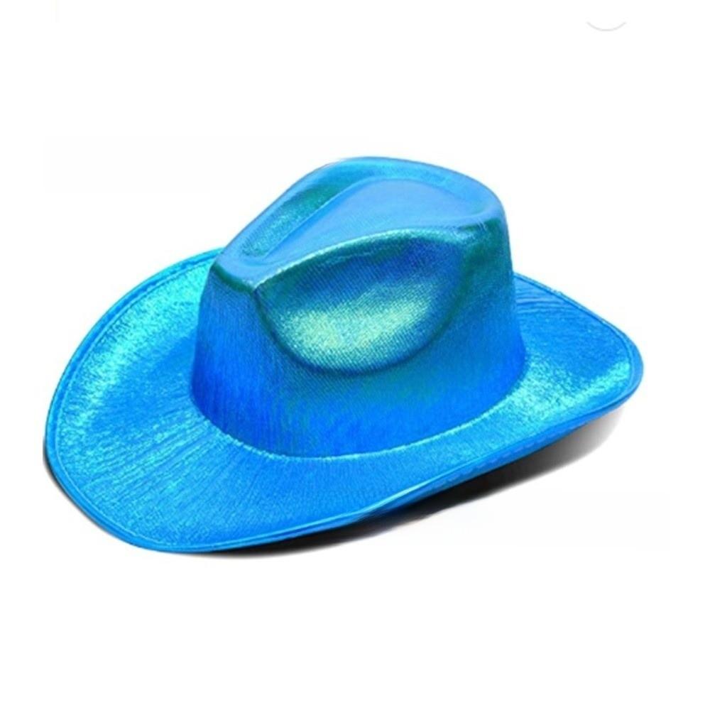 Adult's Blue Holographic Cowboy Hat Costume Accessory
