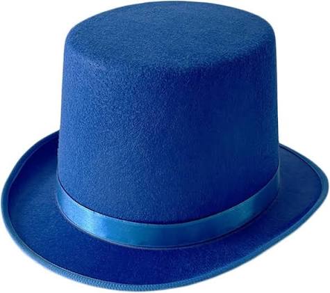 Adult's Blue Felt Top Hat Costume Accessory