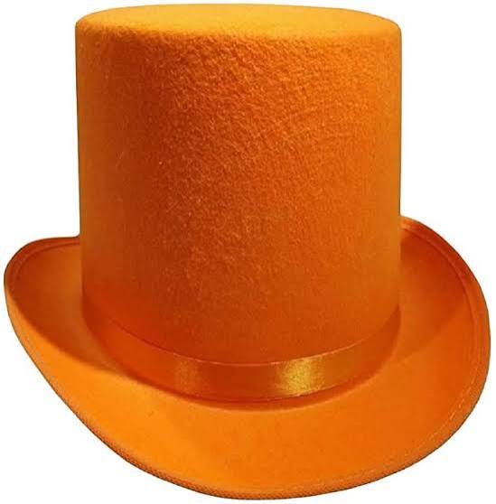 Adult's Orange Felt Top Hat Costume Accessory