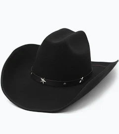 Adult Star Encrusted Black Cowboy Hat
