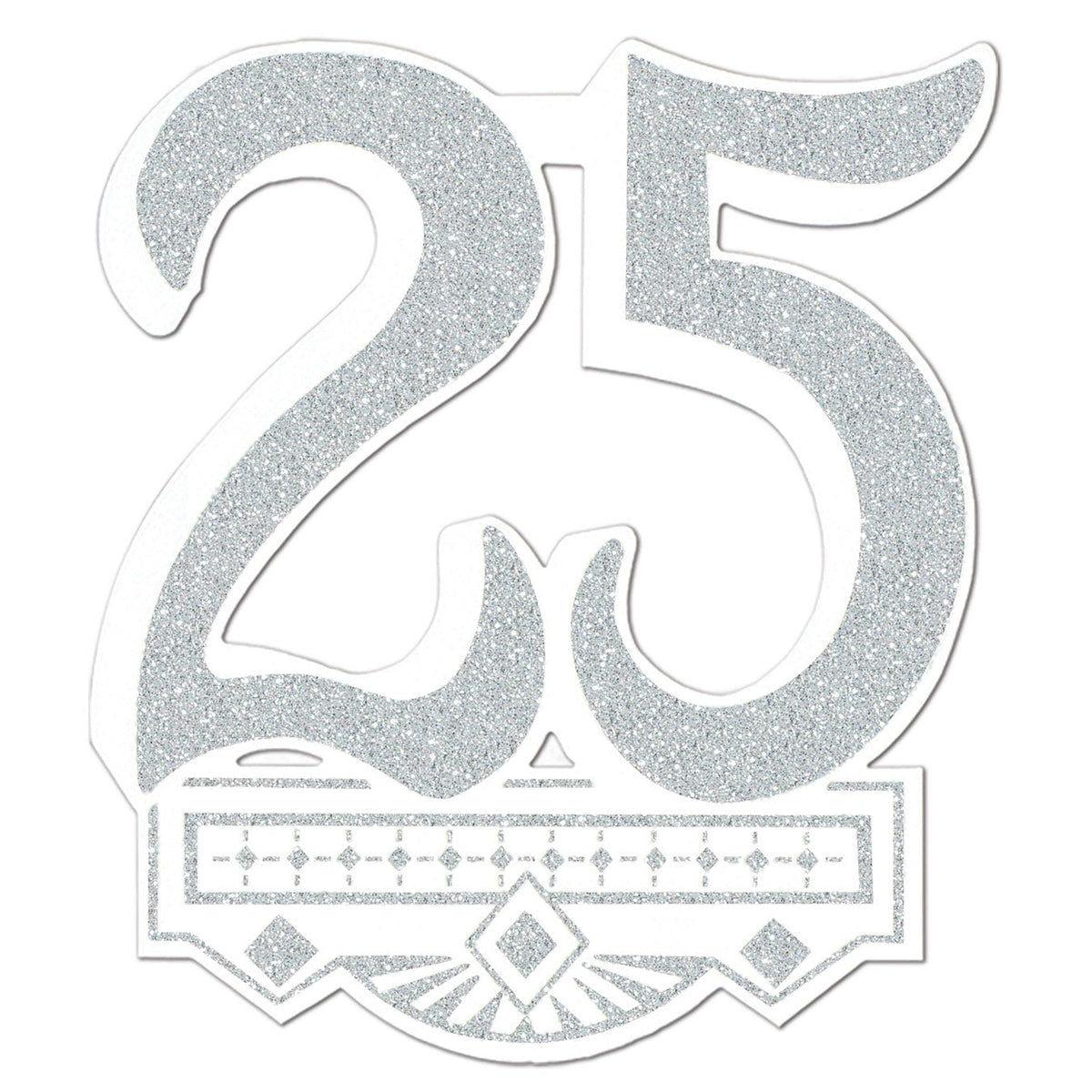 25Th Anniversary Crest Glitter Print 1 Side