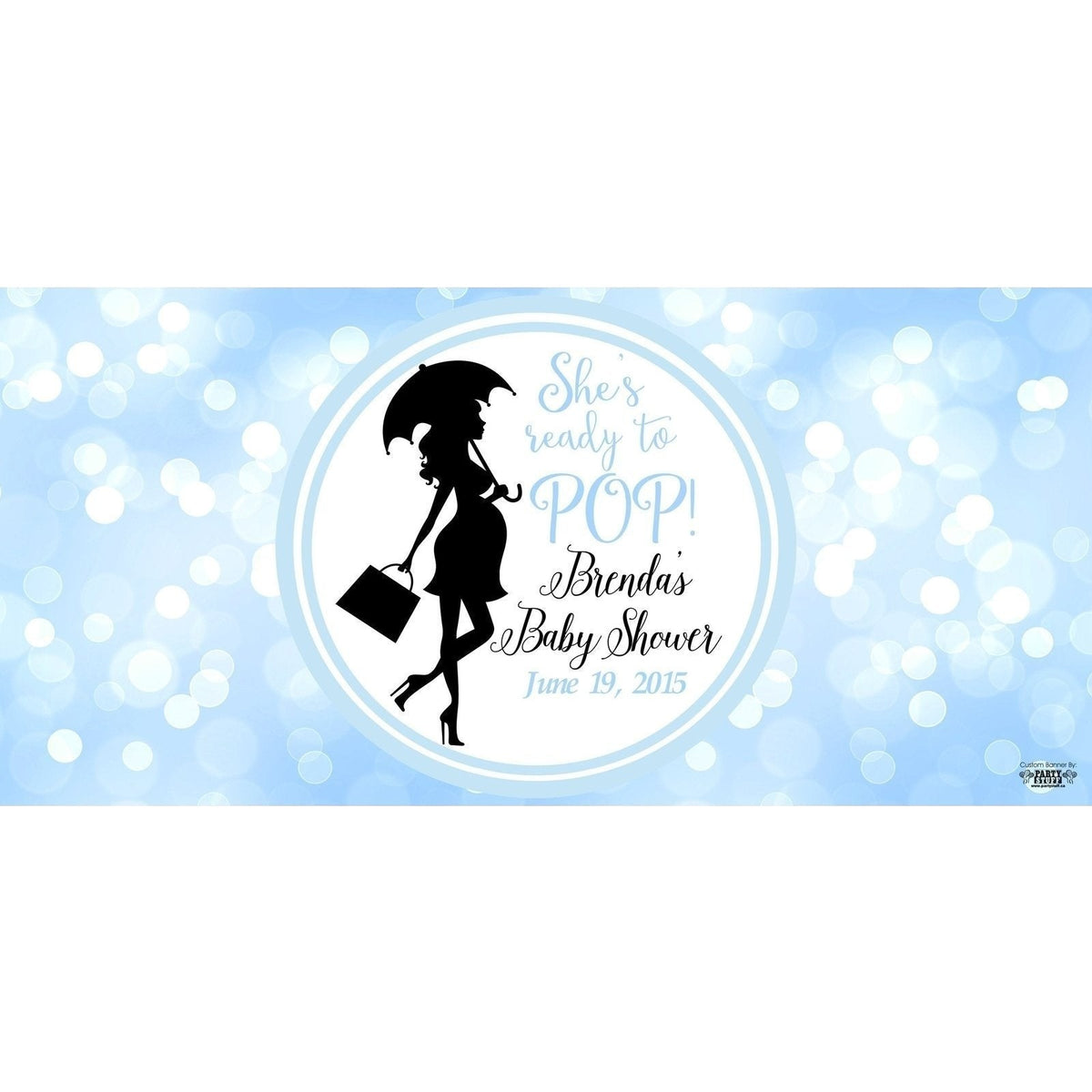 Banner - Custom Deluxe Baby Shower Blue Lens Flare