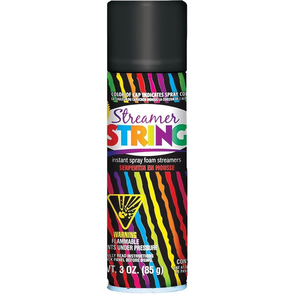 Black Streamer String 3Oz Silly String / Fun String