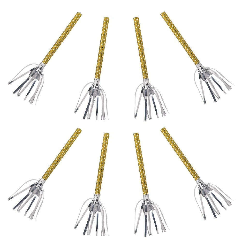 Birthday Accessories Silver & Gold Fringed Blowouts