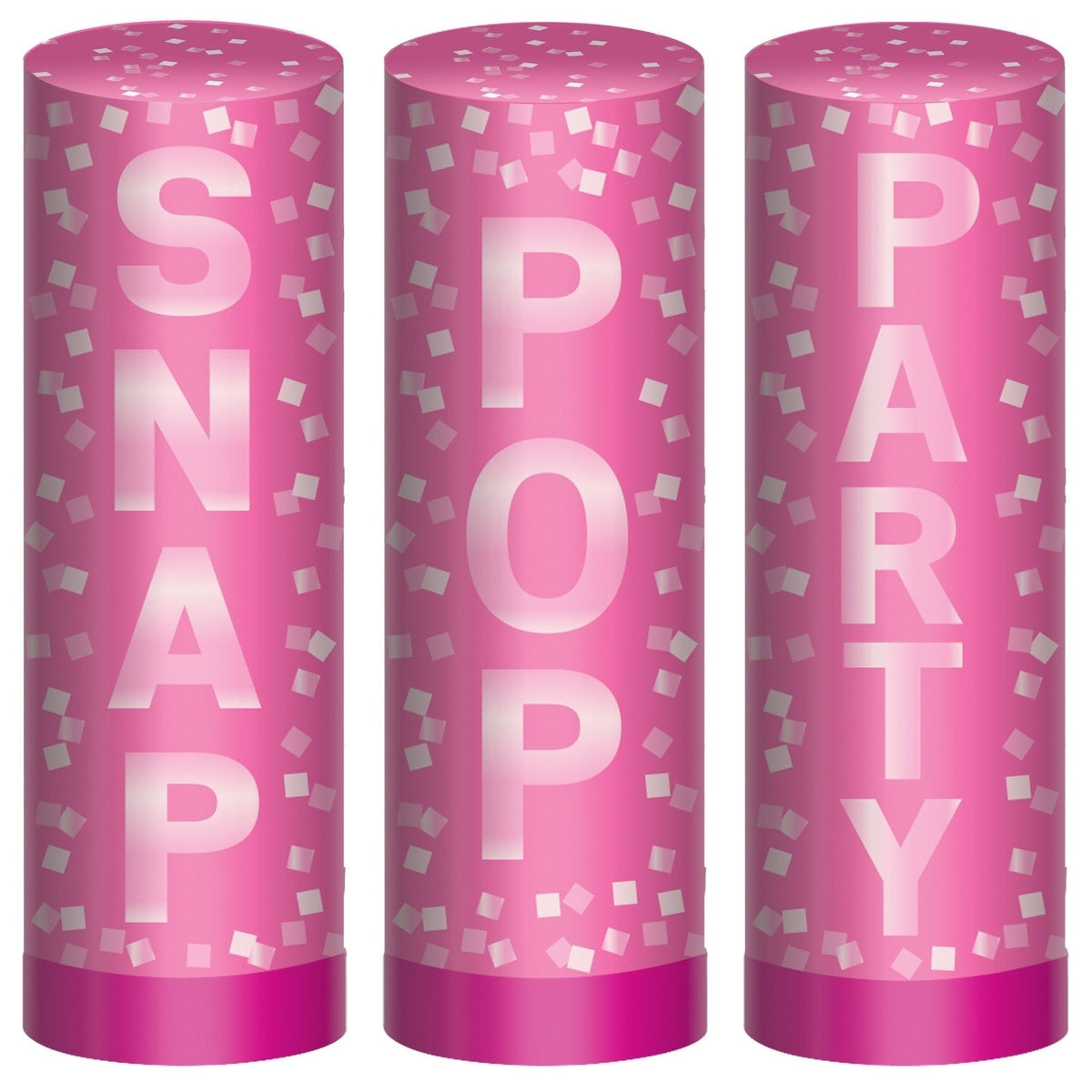 Bright Pink Confetti Poppers, 4"