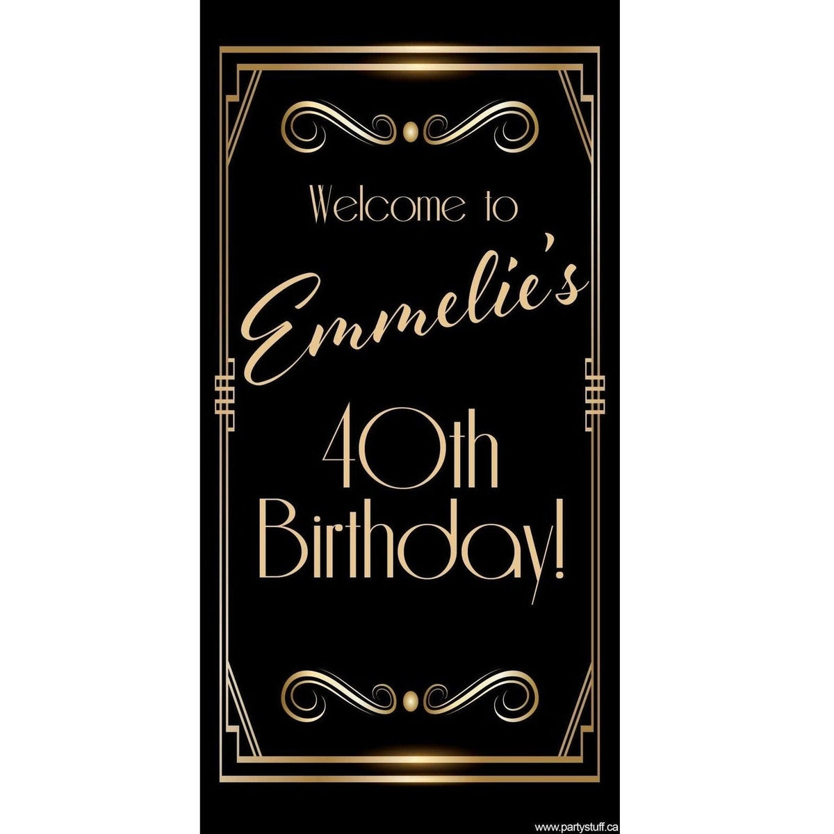 Customizable Deluxe Door Banner - Art Deco Birthday