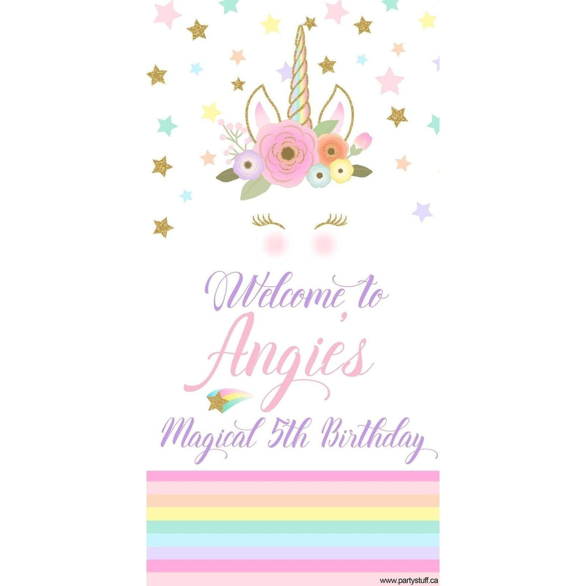 Customizable Deluxe Door Banner - Unicorn Birthday