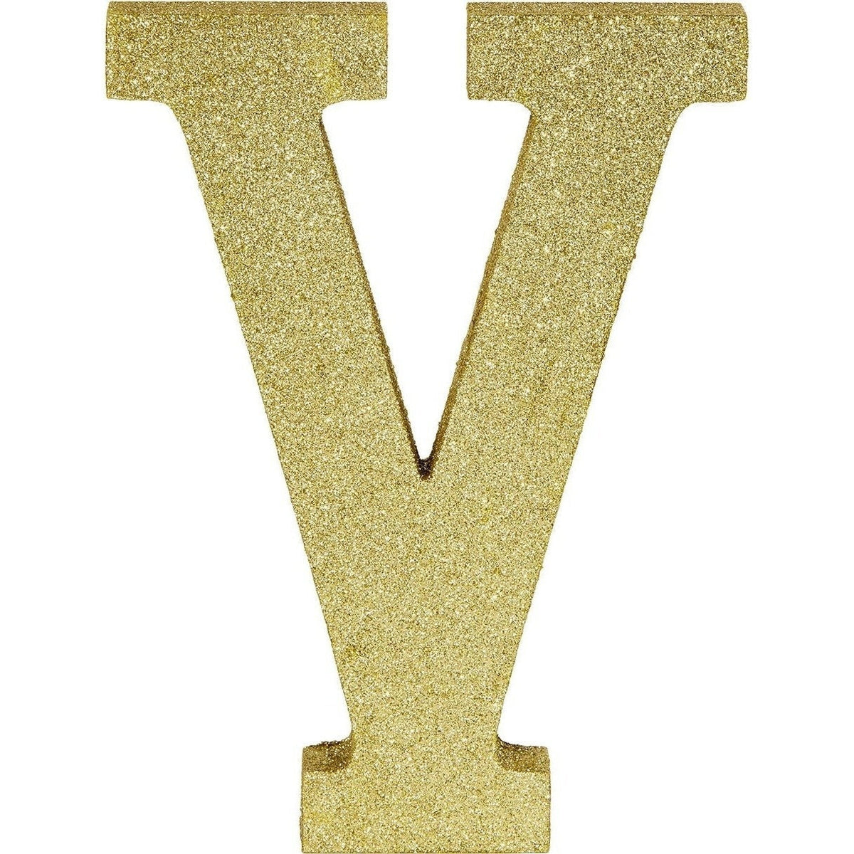 Glitter Gold Letter V Sign