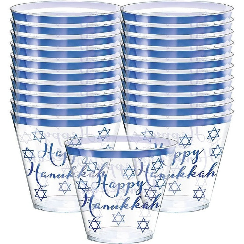 Hanukkah Premium Plastic Tumblers, 9 Oz.