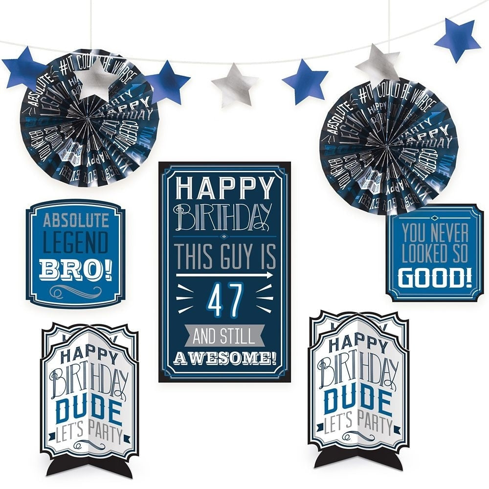 Happy Birthday Man Add-An-Age Room Decoration Kit
