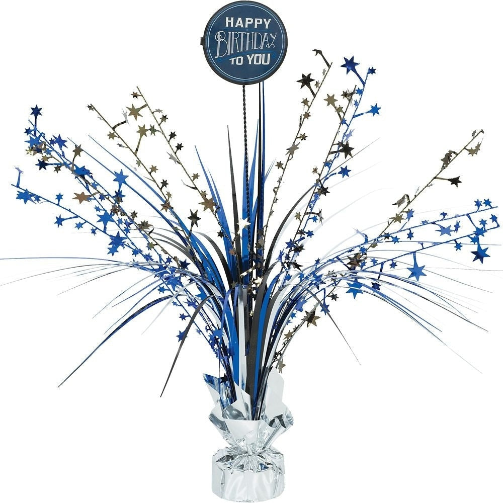 Happy Birthday Man Add-Any-Age Foil Spray Centerpiece