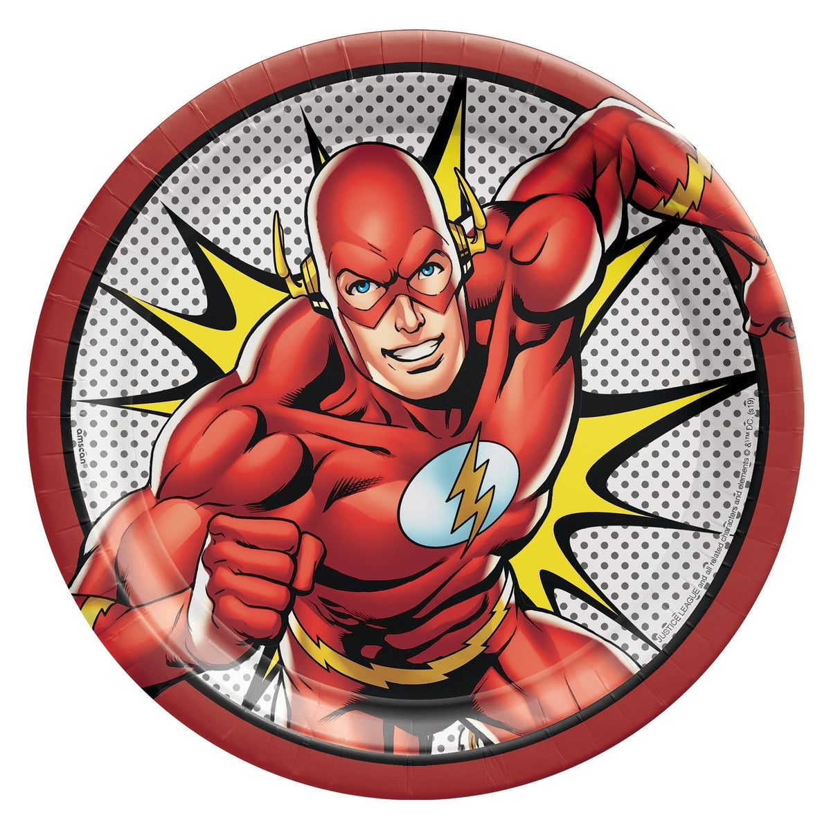 Justice League Heroes Unite Tm 9" Round Plates - The Flash