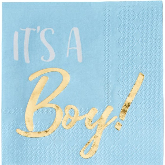 Beverage Napkins - Hot Stamped - Boy