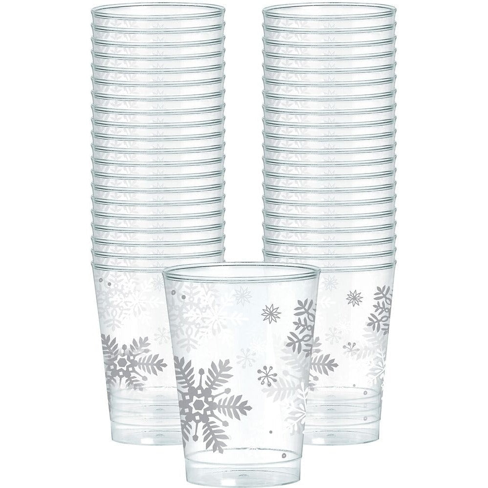 Snowflake Tumblers Plastic, 10 Oz.