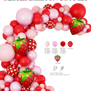 Berry Sweet Strawberry Themed Balloon Garland
