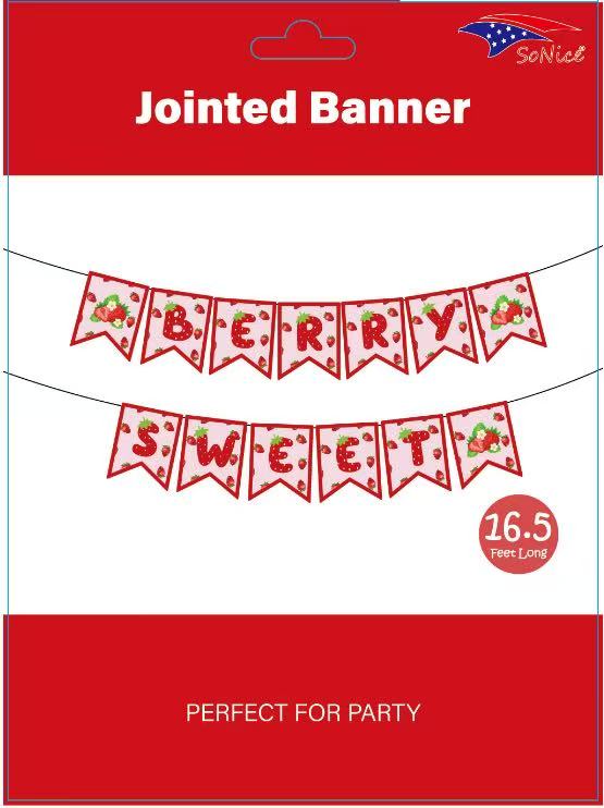 Berry Sweet Strawberry Party Banner