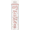 1 9' Glitz Rose Gold Foil Banner "Happy 16th Birthday"
