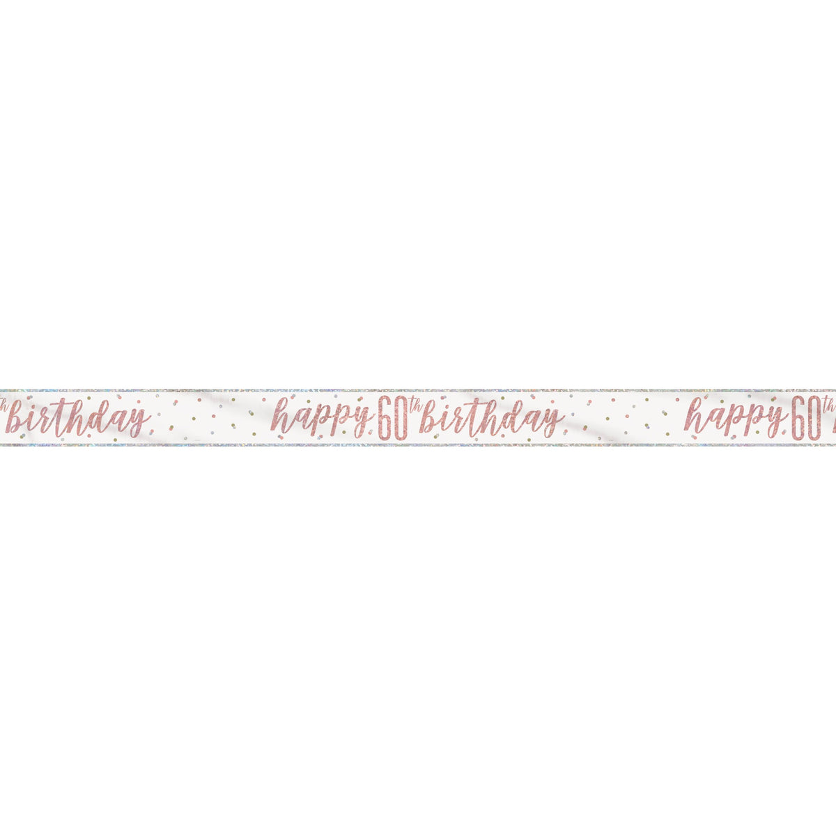 1 9' Glitz Rose Gold Foil Banner "Happy 60th Birthday"