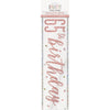 1 9' Glitz Rose Gold Foil Banner "Happy 65th Birthday"