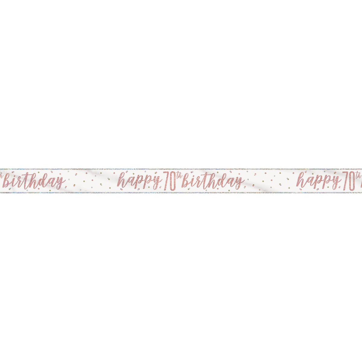 1 9' Glitz Rose Gold Foil Banner "Happy 70th Birthday"