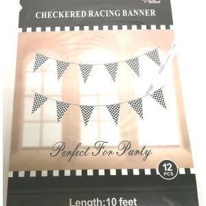 10ft Checkered Racing Banner