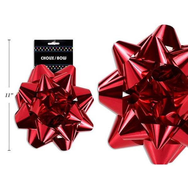 10in Star Bow Metallic Red