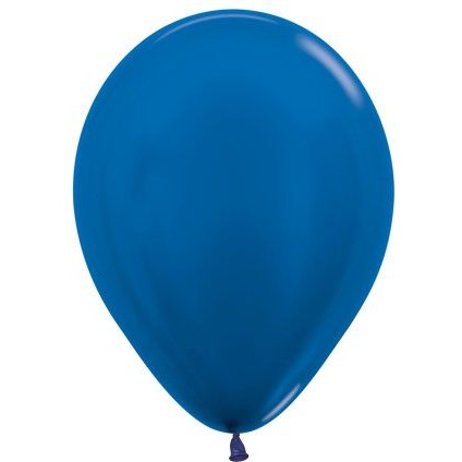 11" Metallic Blue Sempertex Latex Balloons, 50 Count