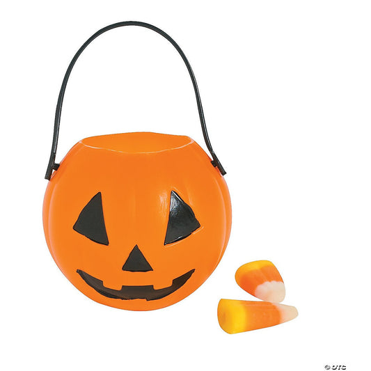 Mini Pumpkin Plastic Candy Buckets