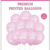 12 Pink It's a Girl Balloons
