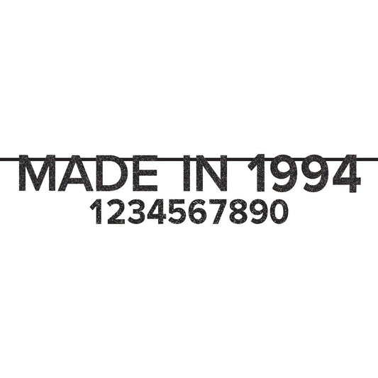 Customizable Birthday "Made In" Year Glitter Banner