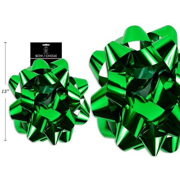 12in Star Bow Metallic Green